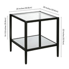 Hudson&Canal - Table d'appoint carrée Hera 50 cm de large avec étagère miroir - Bronze noirci-9