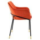 Modway - Jovi Performance Velvet Fauteuil à manger - Orange Noir-Rembourrage en mousse dense