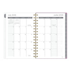 Mead - Agenda Blanc céleste scolaire hebdomadaire/mensuel 2026-2027 couverture rigide - 8 ½ po x 6 po - Multicolore - bilingue-Couverture rigide durable
