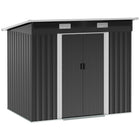 Outsunny - Abri de jardin avec portes verrouillables, noir-Les portes doubles avec serrures renforcent la sécurité 