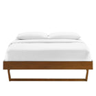 Modway - Billie Bois Cadre de lit plateforme Queen, Noyer-Construction en bois, MDF et placage