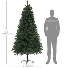 HOMCOM - Sapin de Noël artificiel de 7.5 pi avec ouverture automatique - vert-La base en acier stable maintient l'arbre droit