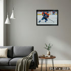 Connor McDavid Oilers 2025 Playoffs - Toile encadree - 31" x 22"-Prêt à accrocher - livré entièrement assemblé