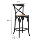 Modway - Gear Tabouret de comptoir - Noir-Construction en bois d’orme