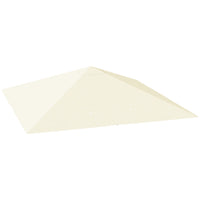 Outsunny - Housse de rechange pour toit de gazebo 10 pi L x 10 pi l avec trous de drainage, 370g/㎡, UPF30+, seulement la couverture supérieure, blanc crème-Convient UNIQUEMENT aux tonnelles de 10' x 10' (3 x 3 m), série Outsunny 01-0867. Veuillez regarder attentivement l'image des dimensions du produit et mesurer le cadre de votre tonnelle pour assurer un bon ajustement
