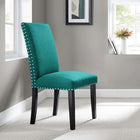 Modway - Parcel Restauration Tissu rembourré Fauteuil d’appoint - Sarcelle-Touches de moulures de tête de clous