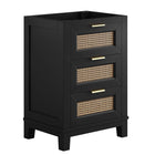 Modway - Dixie 24" Solide Armoire de toilette de salle de bain (lavabo non inclus) - Noir-Bois d’acajou massif