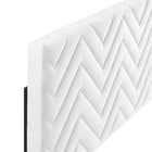 Modway - Mercy Chevron touffé Performance Velvet Tête de lit complète/Queen, Blanc-Rembourrage en mousse dense
