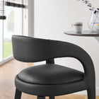 Modway - Pinnacle Cuir végane Tabouret de bar - Noir noir - Ensemble de 2-Épingles de pied non marquées