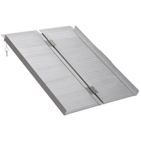 HOMCOM - Rampe d'accès pliable compacte et portable pour fauteuil roulant 3 pi, aluminium - argent-Cette rampe de porte convient aux fauteuils roulants, scooters et vélos 