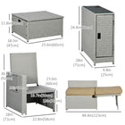 Outsunny - Canapé-lit inclinable réglable à 5 niveaux de 5 pièces, kaki-Dossier réglable avec 5 positions pour répondre à vos besoins, pouvant s’incliner jusqu’à une position plate