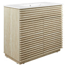 Modway - Render 36" Faux travertin Meuble de salle de bain avec lavabo - Blanc-Combo vanité et lavabo de salle de bain