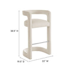 Modway - Winslow Performance Velvet Tabouret de bar - Alabaste-Tissu de velours Performance