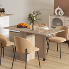 HOMCOM - Table à manger pliante avec abattant, étagères à 2 niveaux et roulettes pour 2 à 4 personnes - bois naturel-Peut accueillir jusqu'à six personnes