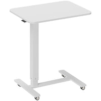 HOMCOM - Bureau debout pneumatique à hauteur réglable - 25,6 po L x 18,9 po l x 43,3 po H - blanc-Le vérin à gaz ajuste en douceur le bureau debout entre 28,7 po et 43,3 po