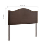 Modway - Curl Nailhead Tapis Tête de lit Queen, Brun foncé-Conception à courbes à la mode