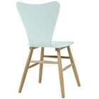 Modway - Cascade Bois Chaise à manger - Bleu clair-Arrière évasé organique contourné