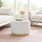 Modway - Tilden Grand velours rond de performance de 23" Rembourré Ottoman - Albâtre naturel-Socle en caoutchouc