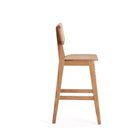 Manhattan Comfort - Versailles tabouret de comptoir style industriel 15,75" - nature - lot de 3-Comprend un repose-pieds en bois de frêne