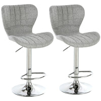 HOMCOM - Tabourets de bar pivotants à hauteur de comptoir réglable avec repose-pieds - gris - paquet de 2-Ensemble de deux chaises de comptoir de style classique pour améliorer vos bars   
