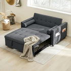 HOMCOM - Canapé-lit gigogne avec ports USB - gris foncé-Comprend deux coussins pour plus de confort et de flexibilité, housses de coussin zippées pour un nettoyage facile 
