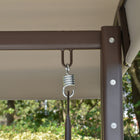 Outsunny balançoire de porche 3 places robuste avec auvent inclinable, gris clair-Coussins rembourrés épais de 3,25 po et 2 coussins ronds pour un confort d'assise supplémentaire
