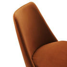 Modway - Lippa Salle à manger pivotante Performance Velvet Fauteuil d’appoint - Rouille Blanche-9