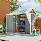 Outsunny - Abri de rangement extérieur 6 pi x 6 pi-La construction en résine de polypropylène améliore la résistance aux intempéries  
