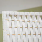 HOMCOM - Paravent autoportant à 4 panneaux avec étagères pour chambre, bureau intérieur - blanc-Matériau : Papier, Bambou, Bois de pin 
