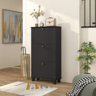 HOMCOM - Armoire à chaussures moderne avec 3 tiroirs basculants pour 12 paires - noir-Design compact adapté aux espaces étroits 