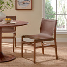 Modway - Sonora Cuir Fauteuil d’appoint de salle à manger - Brun de muscade-Barre-brancard