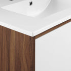 Modway - Transmit 30" Vanité de salle de bain murale - Blanc noyer-Placage en plaques de particules et noyer
