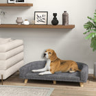 PawHut - Canapé pour chien avec housse lavable, patins antidérapants - gris foncé-Le design élégant complète la décoration intérieure tout en offrant une fonctionnalité pour l'animal 