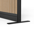 Luxor - Mur modulaire 70 x 70 - Lattes de bois et acrylique givré dans un cadre noir-Aide à définir les zones sans murs permanents