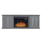 Manhattan Comfort - Ensemble de 2 cheminées modernes Franklin 60 po - Noir et gris-Cheminée électrique de style grange traditionnelle pour usage intérieur dans le salon