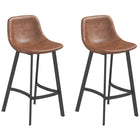 HOMCOM - Tabourets de bar industriels hauteur comptoir 27 po - brun - paquet de 2-Emballé en ensemble, idéal pour prendre un verre entre amis 
