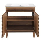 Modway - Render 30" Armoire à coiffeuse de salle de bain - Blanc noyer-Assemblée requise