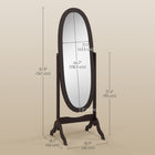 HOMCOM - Miroir pleine longueur - 18,9 po l x 57,9 po H - marron-Base robuste avec quatre pieds pour maintenir le miroir équilibré et stable 