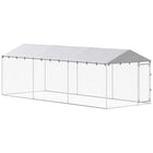PawHut - Chenil pour chien extérieur 20 pi x 7,5 pi x 6,5 pi avec couverture imperméable-Beaucoup d'espace pour jouer et pour le confort 