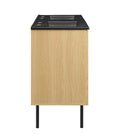 Modway - Chaucer 48" Meuble de salle de bain à double lavabo - Noir de chêne-Stratifié à grain de bois
