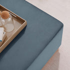 Modway - Tilden Grand velours de performance carré de 28 pouces Rembourré Ottoman - Cadet Blue Natural-Glissements au pied sans marquer