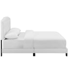 Modway - Amelia Imitation cuir Lit plein, Blanc-Cadre en bois/lattes LVL/Tête de lit en MDF