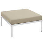 Modway - Harmony Terrasse extérieure Aluminium Ottoman in Blanc beige-Cadre en aluminium revêtu en poudre