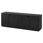Hudson&Canal - Meuble TV Fitzroy pour téléviseurs jusqu'à 78" - Grain noir-Le dessus a une capacité de poids de 75 lb, les étagères du milieu peuvent supporter 25 lb, les étagères inférieures supportent 40 lb