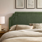 Modway - Magnolia Tissu rembourré Tête de lit King Size - Feuillage-Silhouette festonnée