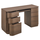 Modway - Mirae 55" à 6 tiroirs Bureau incurvé - Chêne brun brossé-Assemblée requise