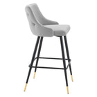 Modway - Adorn Performance Velvet Tabouret de bar - Gris clair - Ensemble de 2-Rembourrage en mousse dense