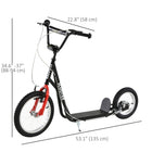 Aosom - Trottinette pour jeunes avec guidon réglable - noir-Guidon réglable, adapté aux enfants de plusieurs âges 