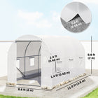 Outsunny - serre tunnel à pied 11,5 pi x 6,6 pi x 6,6 pi, blanc- La porte à enroulement avec fermeture éclair permet un accès facile et forme un joint protecteur hermétique  

