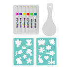 Water Art - Coffret thématique - Jardin féérique-Comprend 6 marqueurs à eau magiques, 1 cuillère en céramique et 2 pochoirs